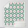 Trendy Green Pink Design Sherpa Fleece Blanket