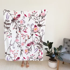 Trendy Tiny Floral Fleece Blanket