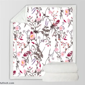 Trendy Tiny Floral Sherpa Fleece Blanket