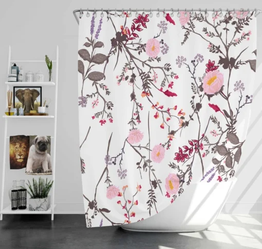 Trendy Tiny Floral Shower Curtain