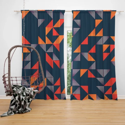 Trendy Triangle Abstract Design Curtain