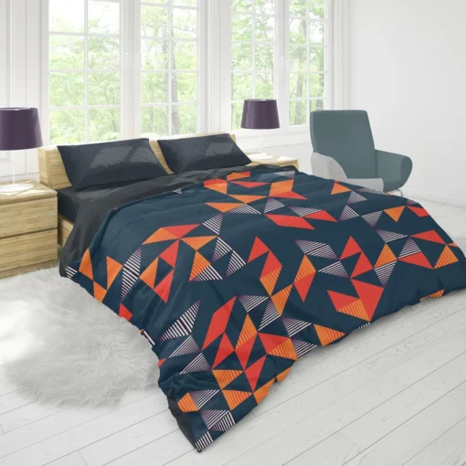 Trendy Triangle Abstract Design Duvet Cover 1