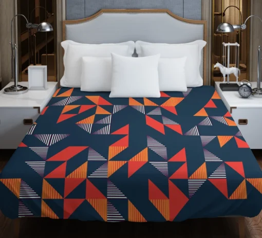 Trendy Triangle Abstract Design Duvet Cover