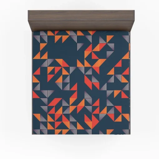 Trendy Triangle Abstract Design Fitted Sheet