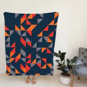 Trendy Triangle Abstract Design Fleece Blanket