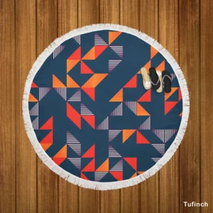 Trendy Triangle Abstract Design Round Beach Towel