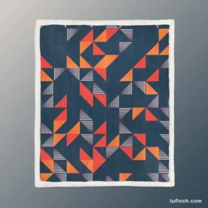 Trendy Triangle Abstract Design Sherpa Fleece Blanket 1