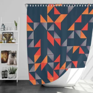 Trendy Triangle Abstract Design Shower Curtain