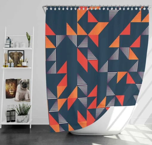 Trendy Triangle Abstract Design Shower Curtain