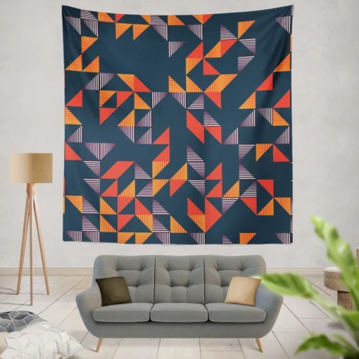 Trendy Triangle Abstract Design Wall Tapestry