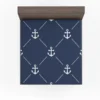 Triangle Pattern White Anchor On Catalina Blue Fitted Sheet