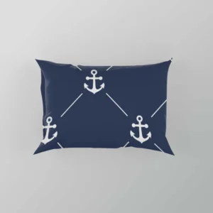 Triangle Pattern White Anchor On Catalina Blue Pillow Case