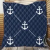 Triangle Pattern White Anchor On Catalina Blue Quilt Blanket