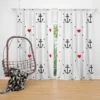 Triangle Pattern With Marine Anchor Heart Curtain