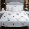 Triangle Pattern With Marine Anchor Heart Duvet Cover