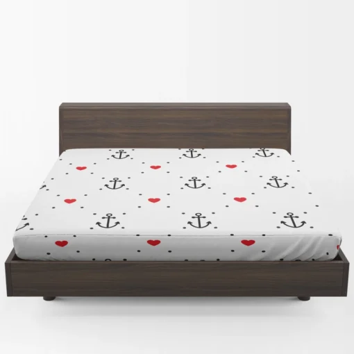 Triangle Pattern With Marine Anchor Heart Fitted Sheet 1