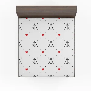 Triangle Pattern With Marine Anchor Heart Fitted Sheet