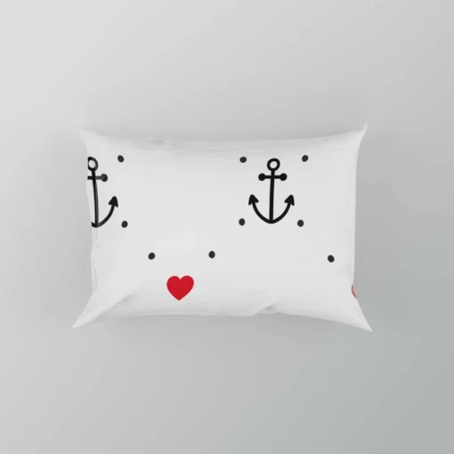 Triangle Pattern With Marine Anchor Heart Pillow Case