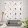 Triangle Pattern With Marine Anchor Heart Wall Tapestry