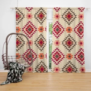 Tribal Aztec Argyle Design Curtain