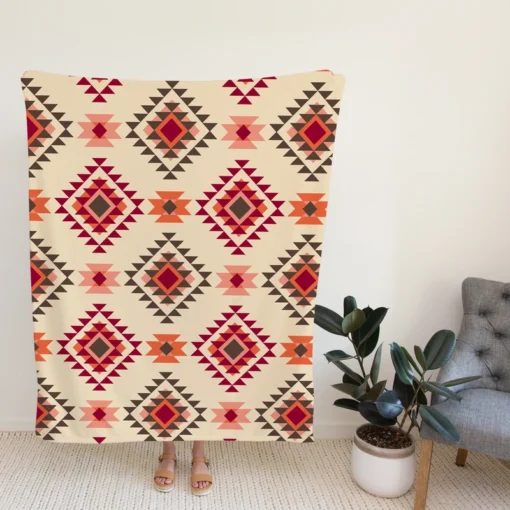 Tribal Aztec Argyle Design Fleece Blanket