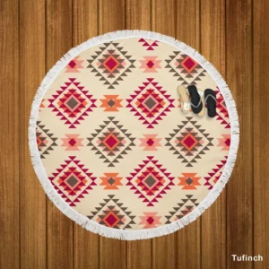 Tribal Aztec Argyle Design Round Beach Towel