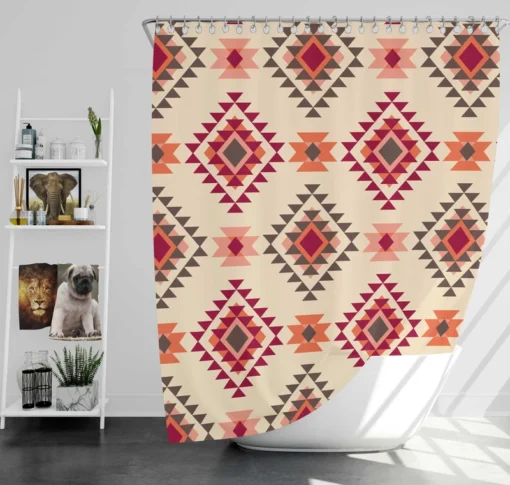 Tribal Aztec Argyle Design Shower Curtain