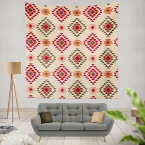 Tribal Aztec Argyle Design Wall Tapestry