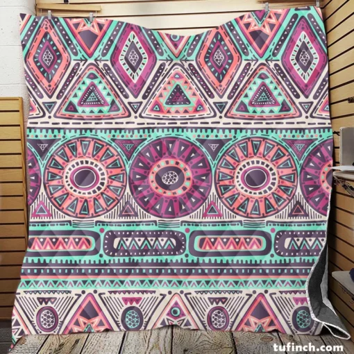 Tribal Ethnic Design Quilt Blanket