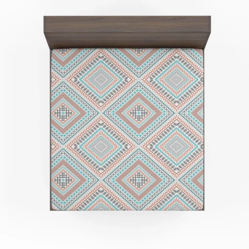 Tribal Ethnic Square Pattern Fitted Sheet