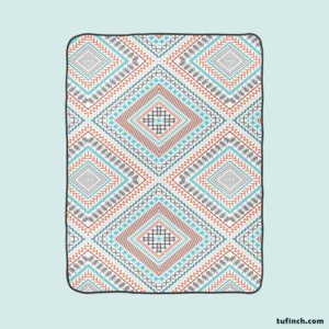 Tribal Ethnic Square Pattern Fleece Blanket 1