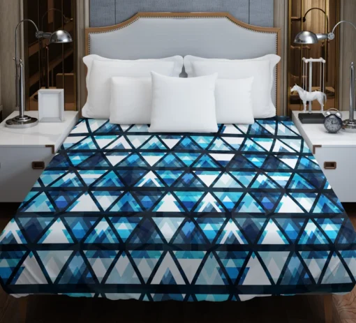 Tribal Galaxy Blue Triangle Duvet Cover