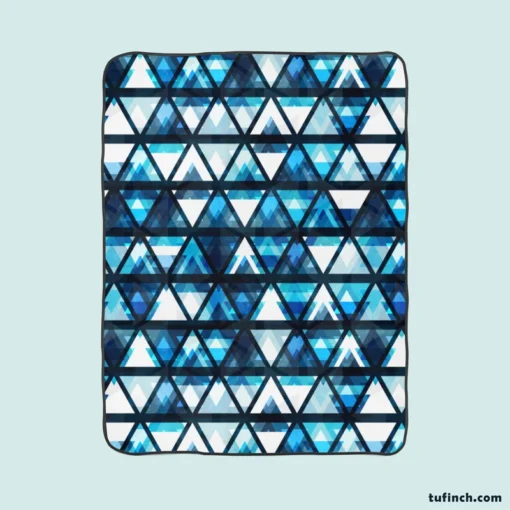 Tribal Galaxy Blue Triangle Fleece Blanket 1