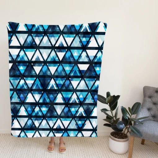 Tribal Galaxy Blue Triangle Fleece Blanket