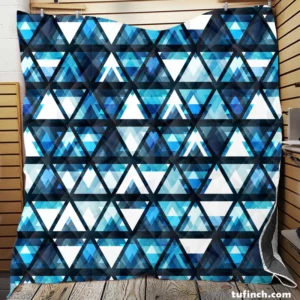 Tribal Galaxy Blue Triangle Quilt Blanket