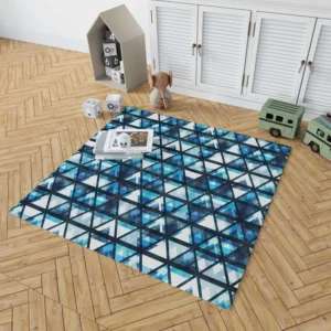 Tribal Galaxy Blue Triangle Rug 1