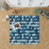 Tribal Galaxy Blue Triangle Rug