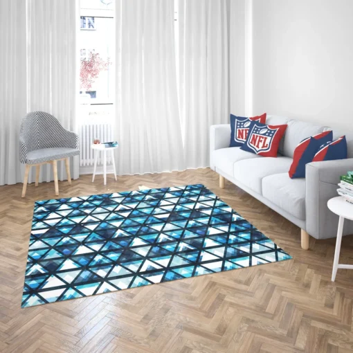 Tribal Galaxy Blue Triangle Rug 2