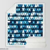 Tribal Galaxy Blue Triangle Sherpa Fleece Blanket