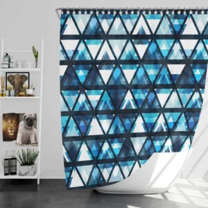 Tribal Galaxy Blue Triangle Shower Curtain