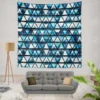 Tribal Galaxy Blue Triangle Wall Tapestry