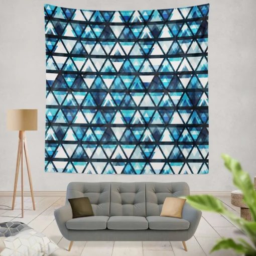 Tribal Galaxy Blue Triangle Wall Tapestry