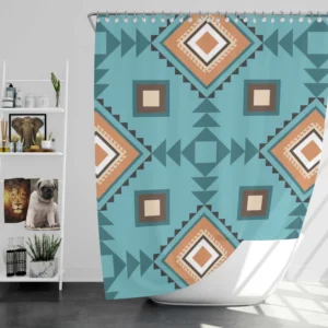 Tribal Geometrics Aztec Design Shower Curtain