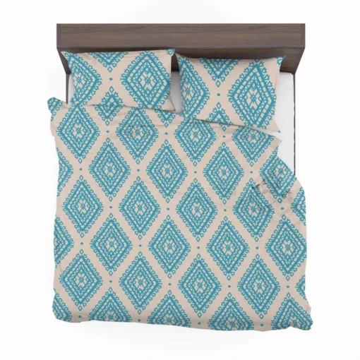 Tribal Ikat Blue Rhombus Design Bedding Set 2