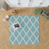 Tribal Ikat Blue Rhombus Design Rug