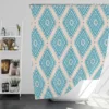 Tribal Ikat Blue Rhombus Design Shower Curtain