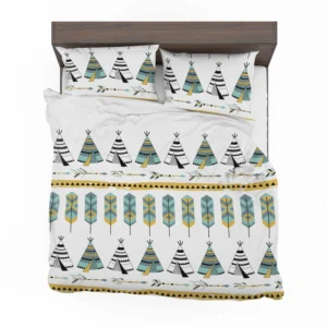 Tribal Native Wigwam Hut Design Bedding Set 2