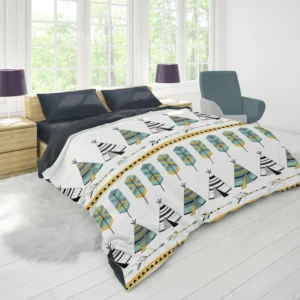 Tribal Native Wigwam Hut Design Duvet Cover 1