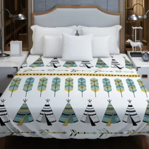 Tribal Native Wigwam Hut Design Duvet Cover