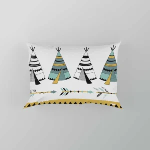 Tribal Native Wigwam Hut Design Pillow Case